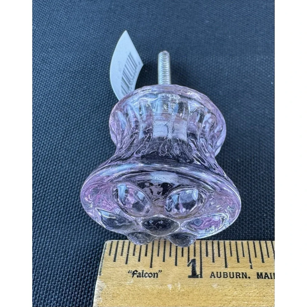 NWT Glass Drawer Pulls Clear Light Pink & Blue Dresser Kitchen Lot Of 4